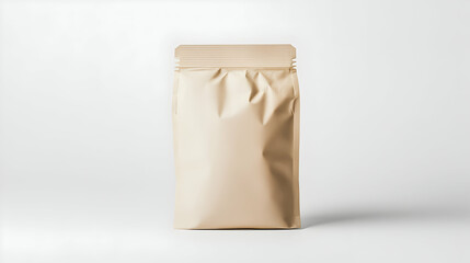 Kraft paper pouch mockup, studio shot, plain background, packaging design