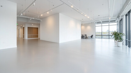 Fototapeta premium Modern Open-Concept Office with White Walls