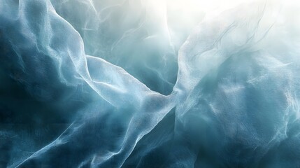 Abstract Blue Fabric Texture: A delicate and flowing blue fabric forms intricate, ethereal patterns bathed in soft, diffused light. Perfect for minimalist, modern designs.