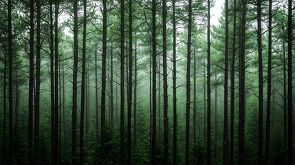 Fototapeta premium Tranquil Pine Forest with a Retro Mood