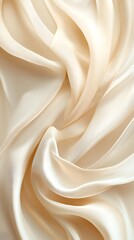 Obraz premium Creamy Silk Drapery: A luxurious, soft, and smooth texture of ivory silk fabric. Draped into a graceful swirl, it creates a captivating, elegant, and timeless backdrop.