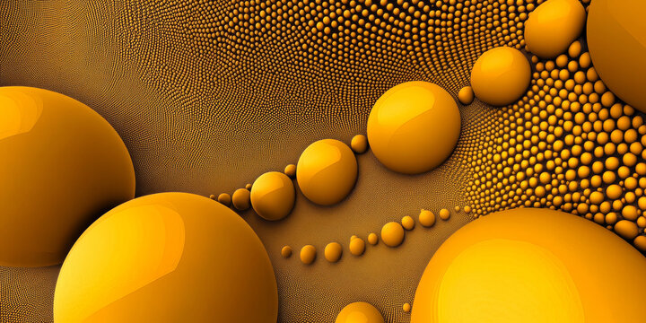 Mustard yellow spherical carbon textures with bold, smooth patterns. A warm and energetic modern aesthetic.