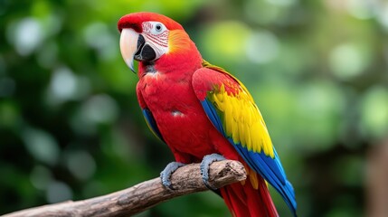Obraz premium A colorful parrot is perched on a branch