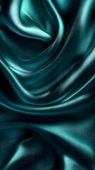 Teal Silk Drape: A dramatic and luxurious shot of teal silk fabric draped in soft, flowing folds. Its rich color and smooth texture invite touch.