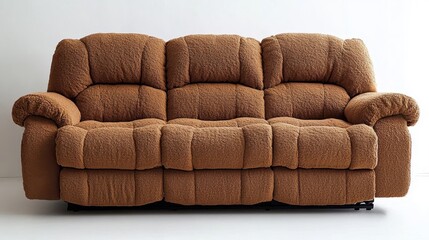 Cozy Brown Couch with Soft Texture for Living Room