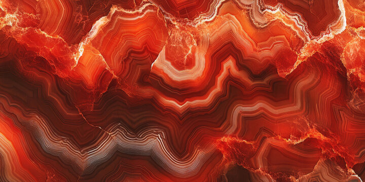 Abstract red agate texture background with vibrant ruby tones and organic, swirling patterns. A bold and striking design with a polished finish.