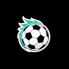 Obraz premium soccer ball on black background