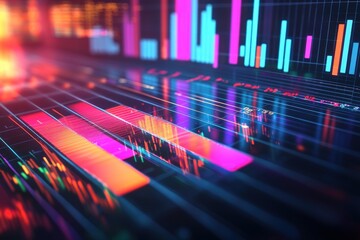 Dynamic financial bar graph with sleek, modern design