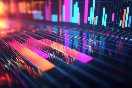Dynamic financial bar graph with sleek, modern design