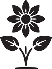 Flower Silhouette Vector Icon - Elegant Black Floral Outline Design
