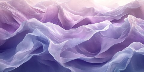 Obraz premium Abstract purple waves, layered design, 3d render, Generative AI