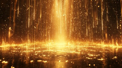 Bright Streams of Light Flowing Like Rivers in a Golden Glow