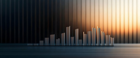 Obraz premium Minimal bar chart with sharp upward growth bars