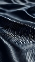 Naklejka premium Dark Fabric Texture: Abstract close-up of a luxurious dark fabric with a subtle dotted pattern, creating a wave-like texture. The image exudes elegance and sophistication. 