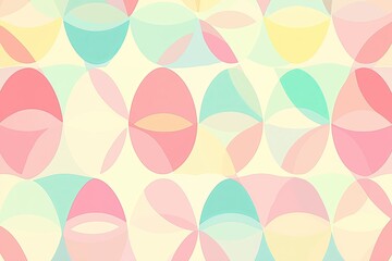A geometric pattern of overlapping circles and triangles in pastel colors, abstract and elegant