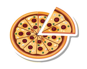 slice of pizza vector