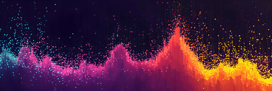 Vibrant scatter plot showing a positive price trend
