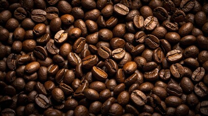 Obraz premium Roasted Coffee Beans Floating Against a Dark Background – Coffee Concept