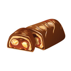 vector chocolate cake isolated on white background