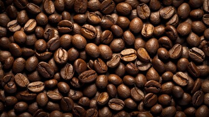 Fototapeta premium Roasted Coffee Beans Floating Against a Dark Background – Coffee Concept