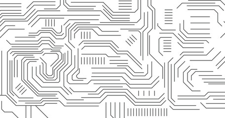 Circuit board seamless pattern isolated on white background. 