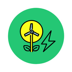 Renewable Energy. Windmill and energy symbol