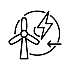 Renewable Energy. Windmill and energy symbol