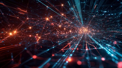 Obraz premium Vibrant Electric Connections in Dynamic Fields of Light and Motion