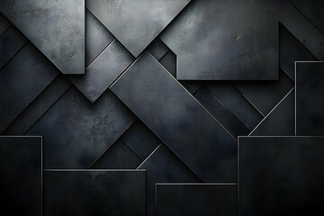 Dark metal geometric shapes background