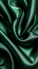 Obraz premium Emerald Silk Drape: An abstract photo of luxurious, smooth emerald green silk fabric, flowing and draping in soft, undulating folds, creating an elegant and sophisticated texture.