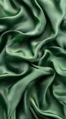 Emerald Silk Drape: An abstract texture of deep green silk fabric, its flowing folds and luxurious sheen create a visual feast, exuding elegance and sophistication.
