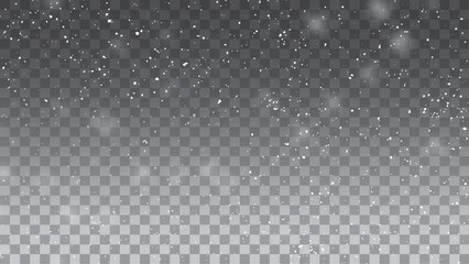 Falling snowflakes on night background. Snowfall. Vector illustration.
