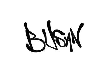 BUSAN city in sprayed graffiti letters style