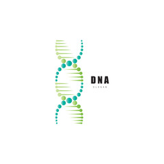 DNA molecule logo design. Medicine gene helix structure logotype vector eps concept. Genetic logo