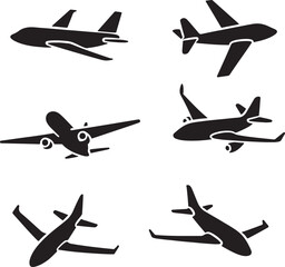 Plane different icons set. Vector