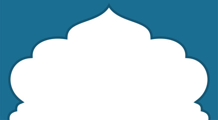 Minimalist Blue and White Islamic Arch Background for Ramadan