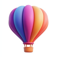 Colorful Hot Air Balloon Floating in a Clear Blue Sky