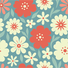 Pattern of seamless flowers. Vintage flowers pattern, vector illustration botanical design. 