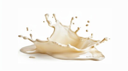 White cream or milk drop splash levitating on white background. Hygiene, skin care concept