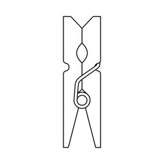 Clothes Clips Outline Icon Illustration on White Background