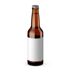 3D render of Beer bottle isolated on transparent background