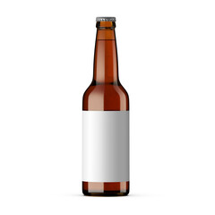 3D render of Beer bottle isolated on transparent background