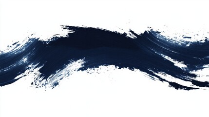 Abstract Blue Paint Stroke on White Background for Artistic Design