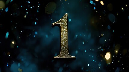 Celebrating milestone number one new year celebration digital format festive environment close-up view excitement