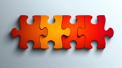Obraz premium Teamwork puzzle pieces connect, collaboration