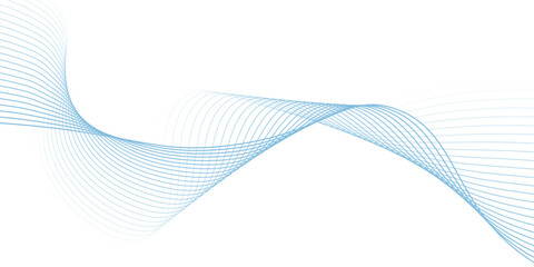 Abstract blue wave lines pattern on white background with space for your text modern background
