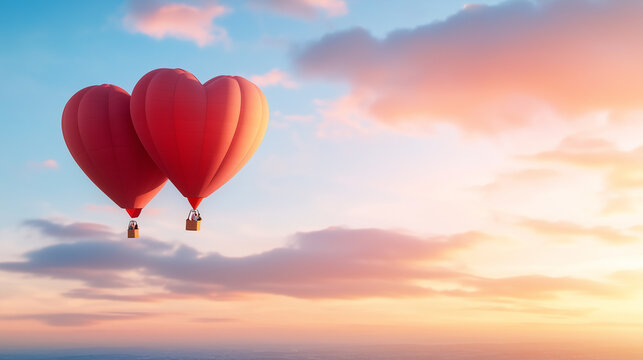 Valentine's hot air balloon ride at sunrise