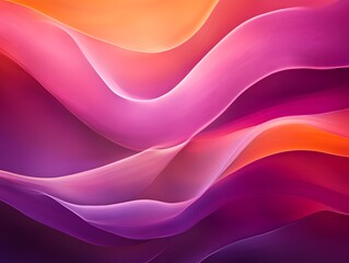 Fototapeta premium Fluid Abstract Art: A captivating abstract design, featuring a mesmerizing symphony of soft, flowing waves in vibrant hues of pink, purple, orange, and red. The colors blend and dance.