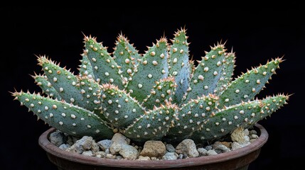 Fototapeta premium Stunning Aloe Plant in Pot: A Close-Up of a Rare Succulent