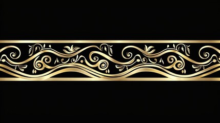 Elegant gold decorative border design digital art graphic elements modern aesthetic close-up luxury concept